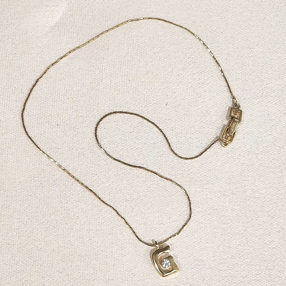 Auth GIVENCHY Gold Hardware G Rhinestones Necklace - Picture 6 of 10